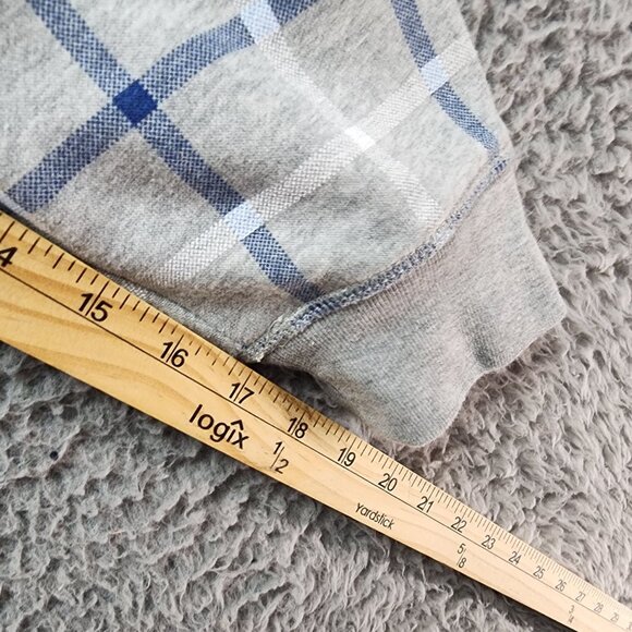 Nautica Shirt Mens XXL Gray Plaid 1/4 Zip Pullover Sweatshirt Cotton/Poly Blend - Picture 9 of 11